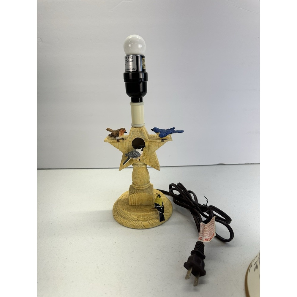Marjolein Bastin Nature's Sketchbook Birdhouse Table Lamp 4 Birds NO SHADE